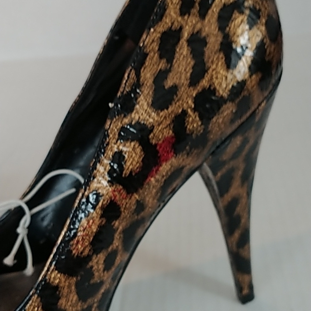Steve Madden Patent Leather Animal Print Stiletto Platform Heel 👠 7.5
